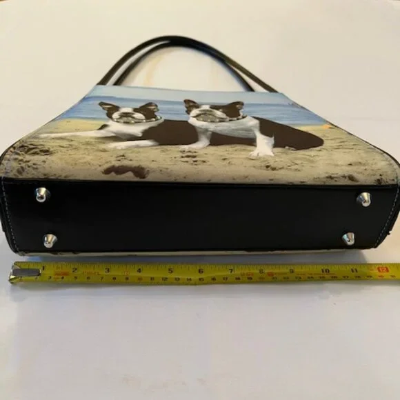 BOSTON TERRIERS | Print hand bag with Rhinestones-EUC - Picture 14 of 16